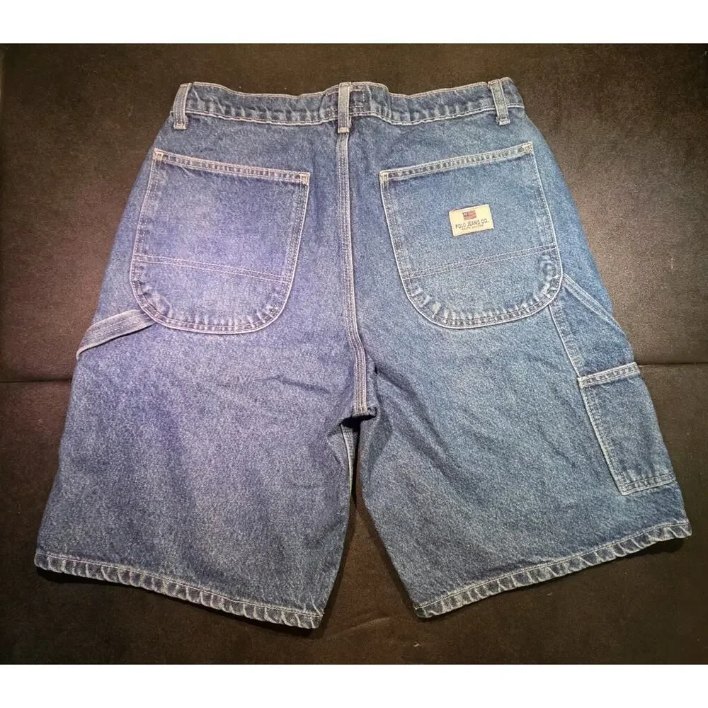 Vintage Polo Jeans Co Ralph Lauren Carpenter Denim Shorts Mens 32 Y2K 90s Jorts